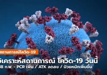 โควิด-19 วันนี้ (18 ก.พ.) PCR เพิ่ม –   ATK ลดลง / ป่วยหนักยังเพิ่มขึ้น
