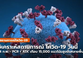 สถานการณ์โควิด-19 วันนี้ ( 4 ก.พ.) PCR + ATK เกือบ 15,000