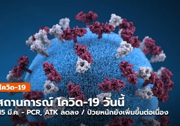 สถานการณ์โควิด-19 วันนี้ ( 15 มี.ค.) ยอดผู้ป่วยลดลง แต่ภาพรวมยังทรงตัวในระดับที่ค่อนข้างสูง