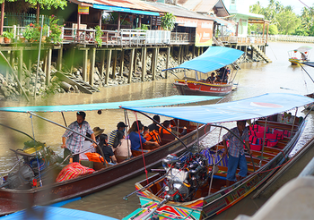 3 จุดนั่งเรือเที่ยวแม่กลอง ขอพรท้าวเวสสุวรรณ 4 ปาง