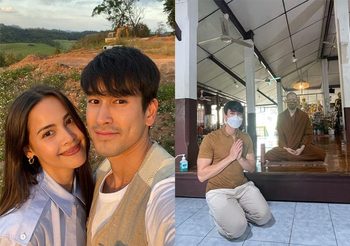 คู่รักนักบุญ ณเดช-ญาญ่า ร่วมทอดกฐินสามัคคี วัดหนองรี จ.ฉะเชิงเทรา