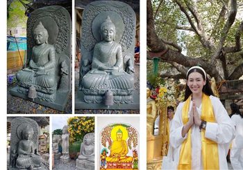 เบลล่า ทำบุญสร้างหินแกะสลักรูปพระพุทธเจ้า 28 พระองค์ ถวายวัดพุทธอุทยานดอยอินทรีย์ จ.เชียงราย