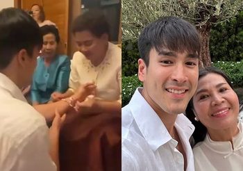มงคลชีวิต “ณเดชน์” ให้ญาติผู้ใหญ่ผูกฝ้ายรับขวัญหลาน
