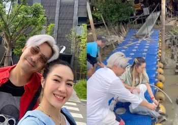 “เป๊ก เปรมณัช” พาภรรยา “นิว นภัสสร” ทำบุญปล่อยปลาหน้าเขียง