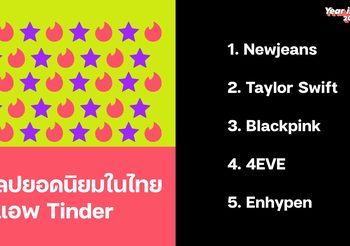 Tinder เผยเกิร์ลกรุ๊ปสุดฮอต ‘4EVE’ ศิลปินไทยกลุ่มเดียว ติดท็อป 5 ศิลปินที่คนโสดไทยพูดถึงบน Bio