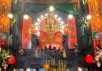 สักการะเจ้าแม่ทับทิม มูขอเงินไฉ่ซิงเอี๊ย 5 องค์ วัดทินหัว ฮ่องกง