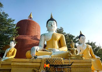 วัดชมโพธยาราม กราบ 4 สังเวชนียสถานจำลองแห่งเดียวในฉะเชิงเทรา