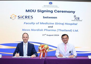 คณะแพทยศาสตร์ศิริราชพยาบาล จับมือลงนามข้อตกลงความร่วมมือ (MOU) กับบริษัท โนโว นอร์ดิสค์ ฟาร์มา (ประเทศไทย) จำกัด ร่วมพัฒนาโครงการวิจัยยารักษาโรคเบาหวาน โรคอ้วน และโรคร้ายแรงอื่นๆ
