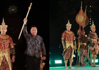 มาดได้จริง! “อั้ม อธิชาติ” หล่อเข้มลุคพระเจ้าปราสาททอง ขลังจนคนทั้งงานมองไม่วางตา