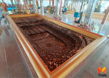 วัดโปรดเกษ พระพุทธบาทสี่รอยจำลองใหญ่ที่สุดในนนทบุรี