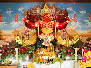 ไหว้พญาครุฑ ขอพรอำนาจ บารมี ความมั่งคั่ง วัดโพธิทอง บางมด