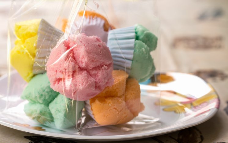 cotton wool cup cake one of Thai dessert
