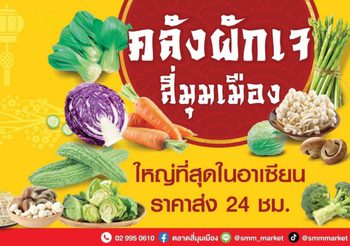 “คลังผักเจ ตลาดสี่มุมเมือง” เชิญชวนซื้อผักสดคุณภาพปลอดภัย จากแหล่งซื้อผักเจที่ใหญ่ที่สุดและราคาถูกที่สุดในประเทศ