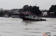 เรือลากจูงสินค้าล่มกลางแม่น้ำ จ.พระนครศรีอยุธยา
