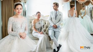 ชุดแต่งงาน น้ำหวาน ซาซ่า เรียบหรู พร้อมมงกุฏเทียร่า สวยดุจเจ้าหญิง