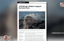 ไฟป่าทำให้นักปีนเขาติดอยู่บนภูเขาไฟเมอราปี