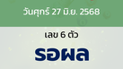 หวยลาว งวดวันศุกร์ 27 มิถุนายน 2568