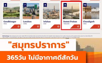 “สมุทรปราการ” เมืองที่ 1 ปีไม่มีวันที่อากาศดี