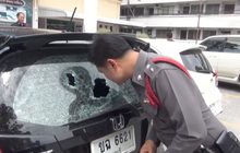 คนร้ายบุกเข้าบ้านใช้ค้อนทุบกระจกรถ จ.ชลบุรี