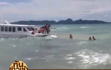 ระทึก! คลื่นสูง 4 เมตร ซัดเรือสปีดโบ๊ทล่มกลางทะเลกระบี่