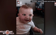 ทารกน้อยใส่แว่นเห็นพ่อแม่เป็นครั้งแรก