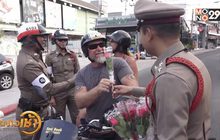สภ.บ่อผุด ทำเก๋มอบกุหลาบแดงแทนแจกใบสั่ง