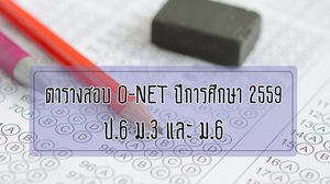 ตารางสอบ O-NET ปีการศึกษา 2559