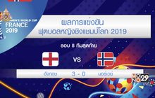 ผลการแข่งขันฟุตบอลหญิงชิงแชมป์โลก 2019 28-06-62