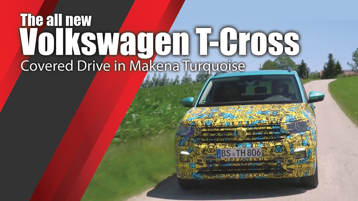 The all new Volkswagen T-Cross - Covered Drive Exterior Design in Makena Turquoise