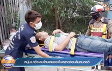 หนุ่มเมาซิ่งเสยร้านขายของในตลาดก่อนล้มหมดสติ