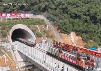จีนเริ่มวางทางรถไฟบน ‘สะพานทางหลวง-ทางรถไฟข้ามทะเล’ ที่ยาวที่สุดในโลก