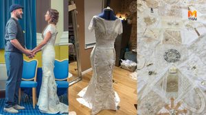 เจ้าสาวเย็บชุดแต่งงานเอง จากเศษผ้าเก่าของคนรัก สวยงาม มีคุณค่าทางใจ