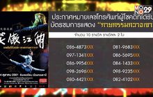 ประกาศผู้โชคดีที่ได้รับบัตรชมการแสดง “กายกรรมกวางเจา”